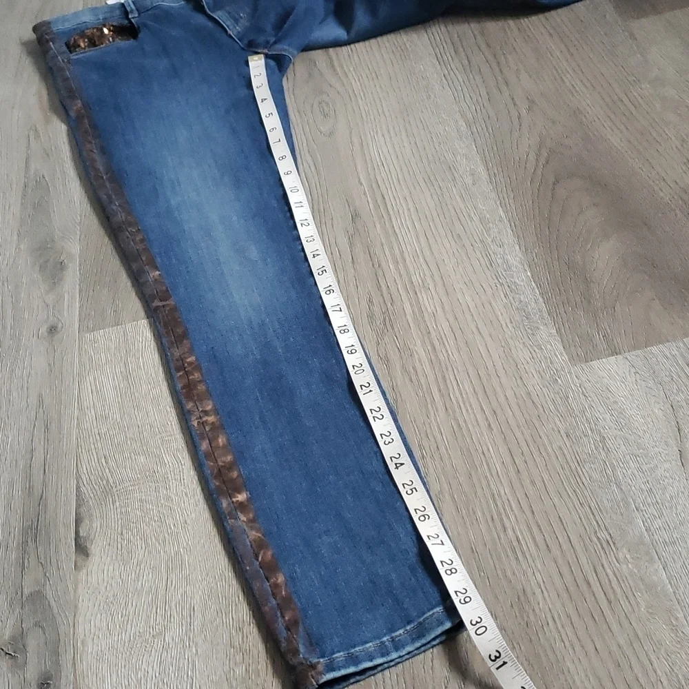 NWT Brax Maya Feel Good Women's Sequins Stripe Skinny Jeans Size 29 Chic - Picture 7 of 13